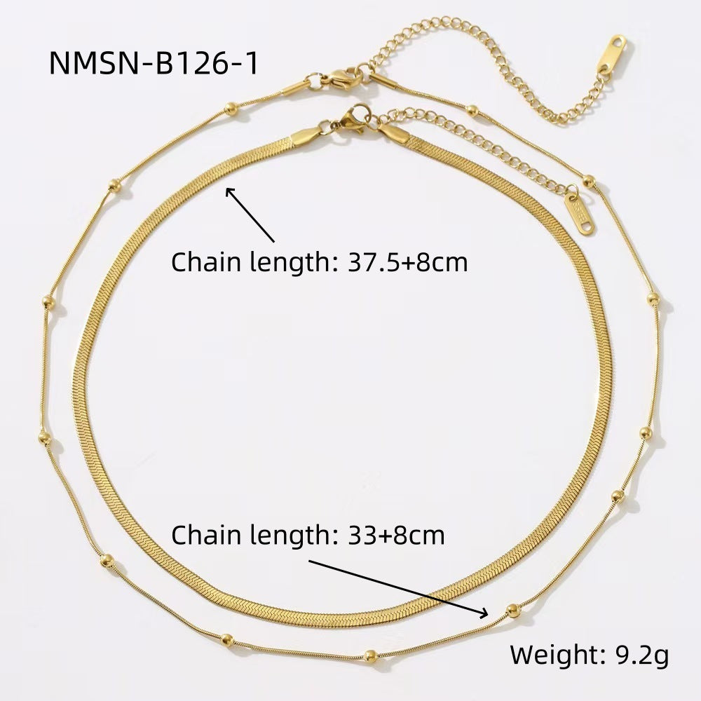 Collana da Donna a Catena Serpente Geometrica Minimalista in Acciaio Inossidabile con Placcatura in Oro 18K
