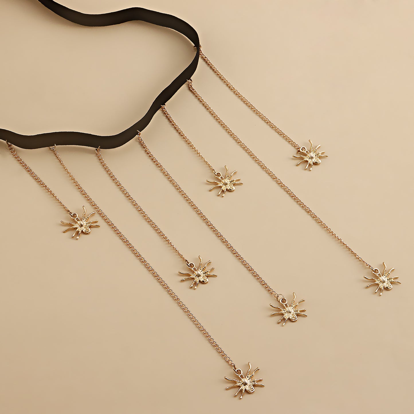 Punk Style Spider Pendant Ankle Chain for Women with Metal Charm and Tassel Detail