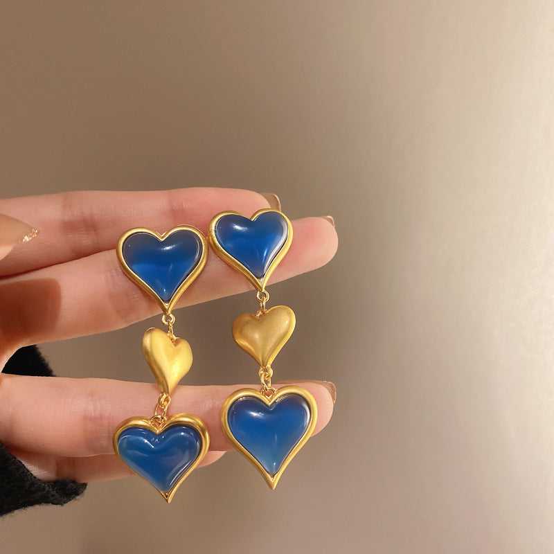 Orecchini a perno da donna con perle intarsiate e strass verdi a fantasia floreale vintage, con perni in acciaio inossidabile