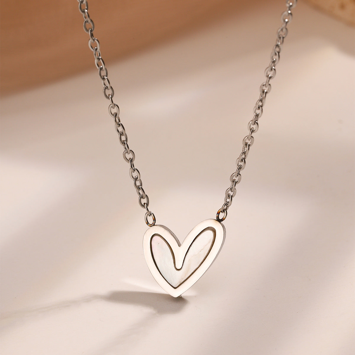 Set collana e orecchini in acciaio al titanio "Sweet Heart" per donna
