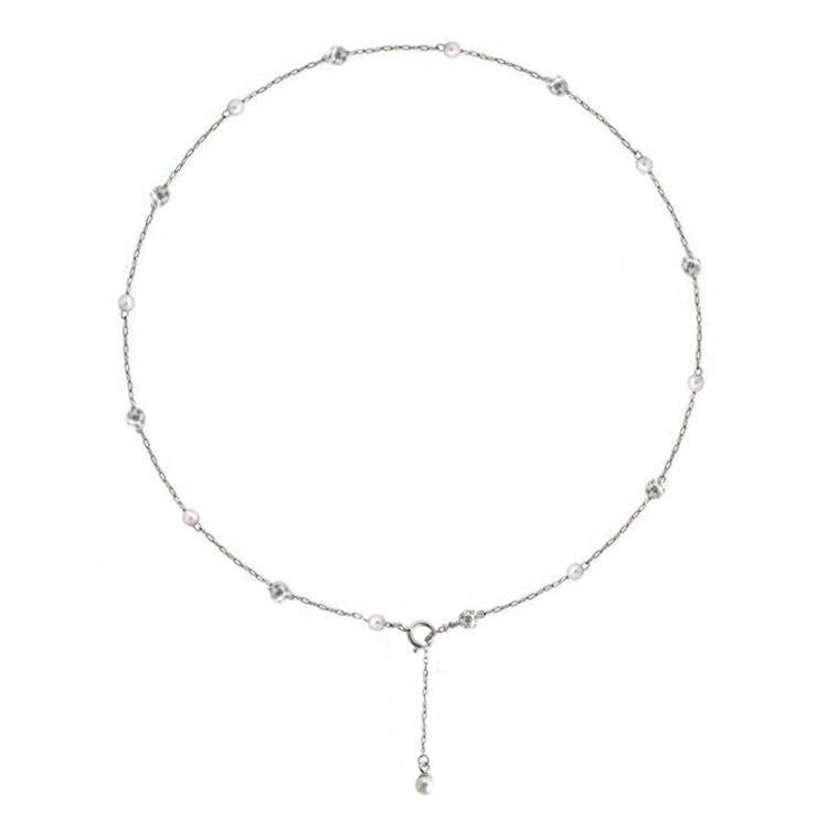 Collana da donna a pendente minimalista a Y in acciaio e titanio con nappina e finitura galvanizzata