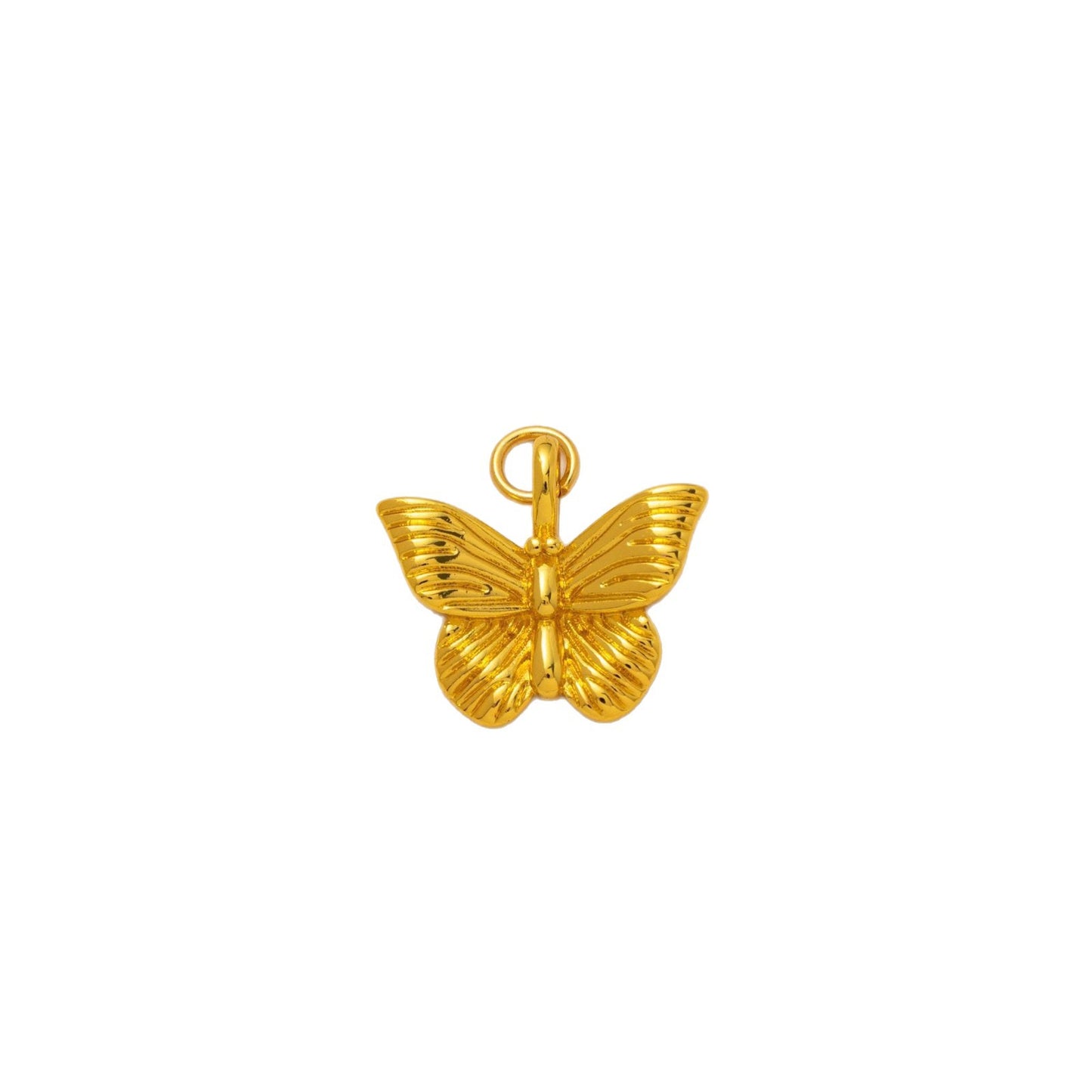 Plated Brass Animal Butterfly Charm Bar Ball Chain Necklace Unisex