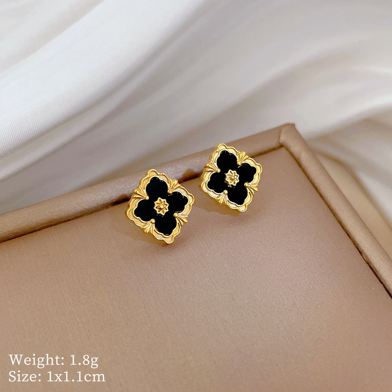 Minimalist Sweet Geometric Titanium Steel Plated Stud Earrings