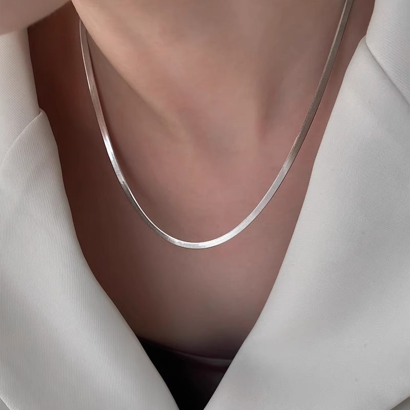Minimalist Geometric Titanium Steel Anklet for Women with Snake Chain Style
