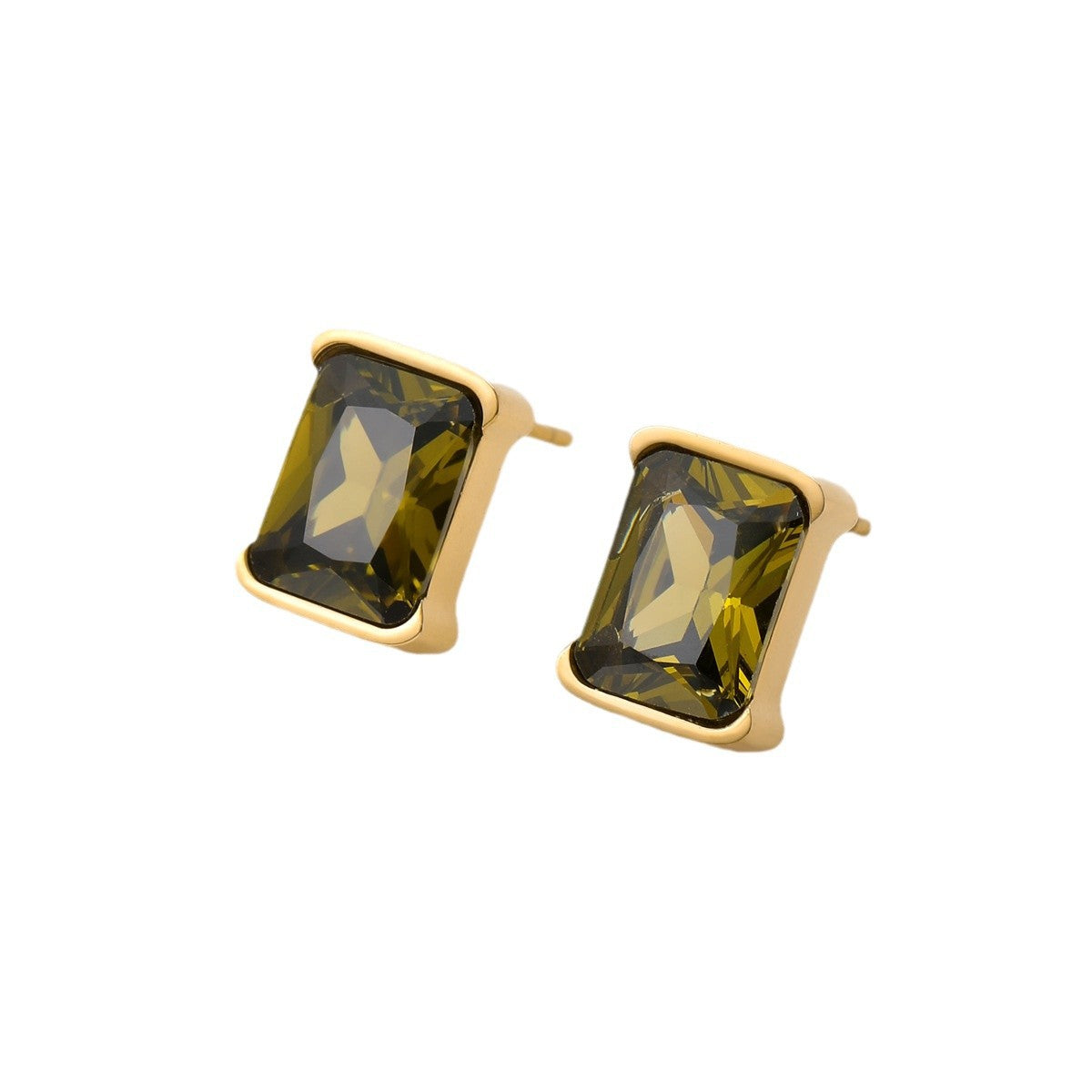 Pendientes de botón cuadrados minimalistas de circonita de acero inoxidable para mujer, hipoalergénicos, resistentes al deslustre, joyería de moda para oficina