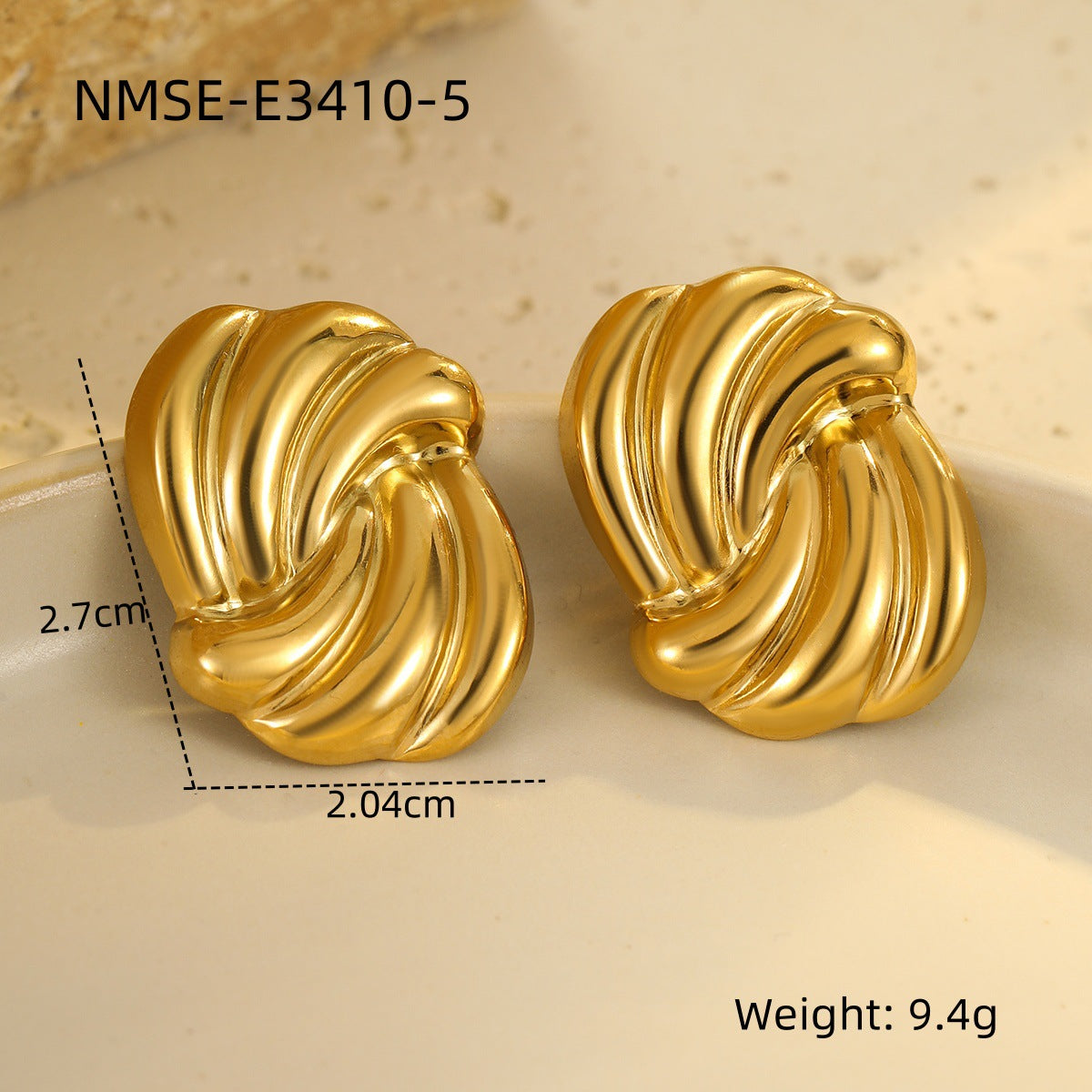 Minimalist Geometric Stainless Steel Earrings with Vacuum Plating for Women