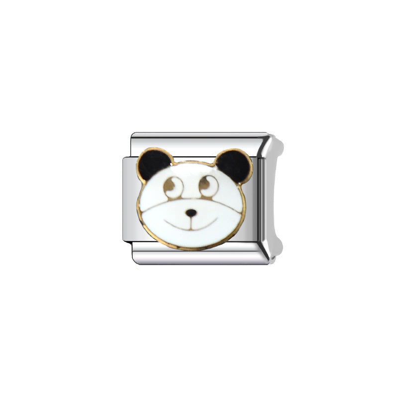 Sweet Cartoon Animal Stainless Steel Plated DIY Charm Bar Bracelet