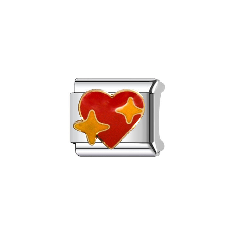 Sweet Streetwear Heart Stainless Steel Plated DIY Charm Bar Bracelet Accessories Unisex