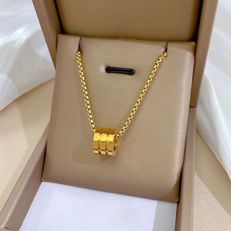 Collana girocollo minimalista geometrica in acciaio al titanio unisex elegante per l'ufficio