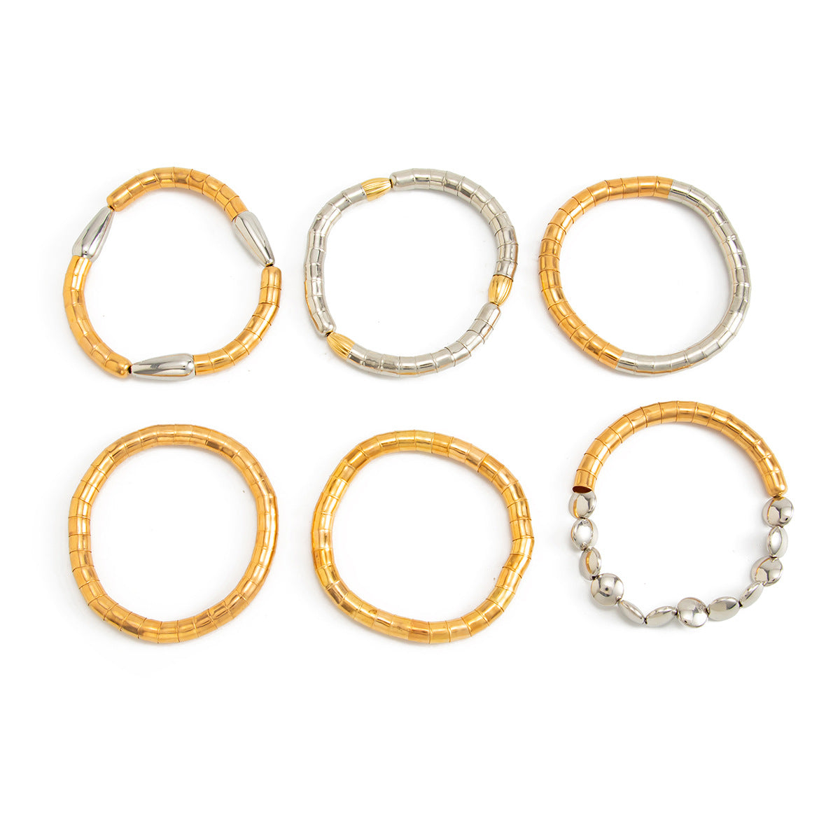 Vintage Geometric Iron Plated Bamboo Chain Multi-layer Choker Necklace for Women