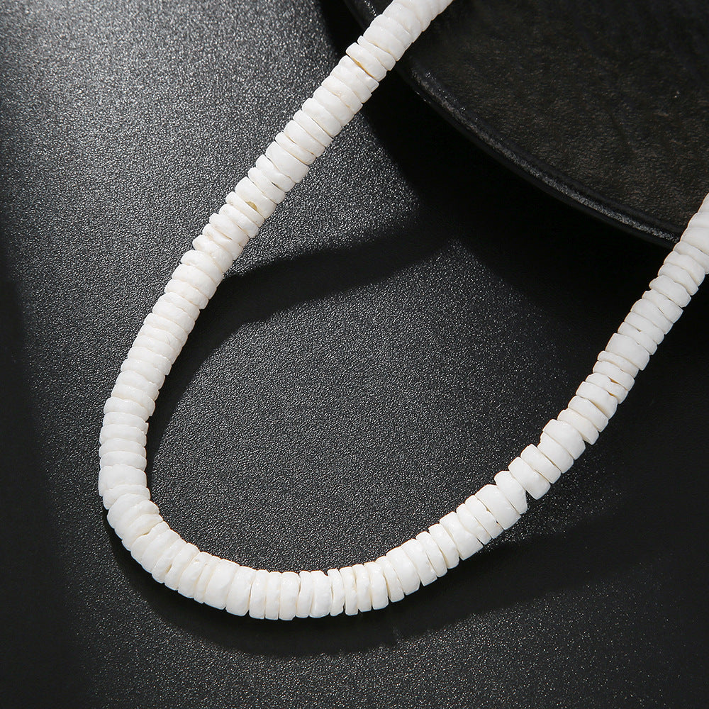 Sweet Casual Irregular Geometric Shell Stainless Steel Necklace Multi-Layer Cable Chain for Women