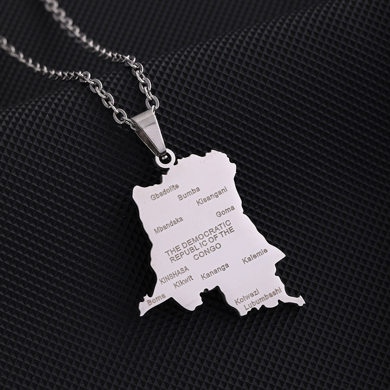 Elegante collana pendente a stella geometrica in acciaio inossidabile con ciondolo in acciaio al titanio e finitura galvanizzata per abbigliamento unisex alla moda