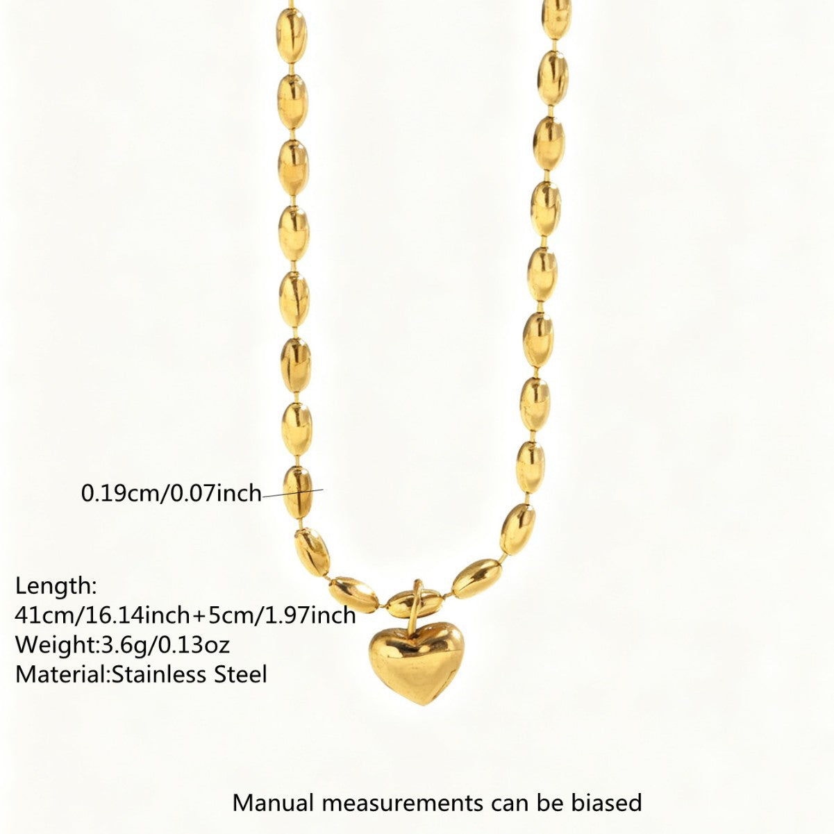 Sweet Heart Stainless Steel Plated Necklace for Women