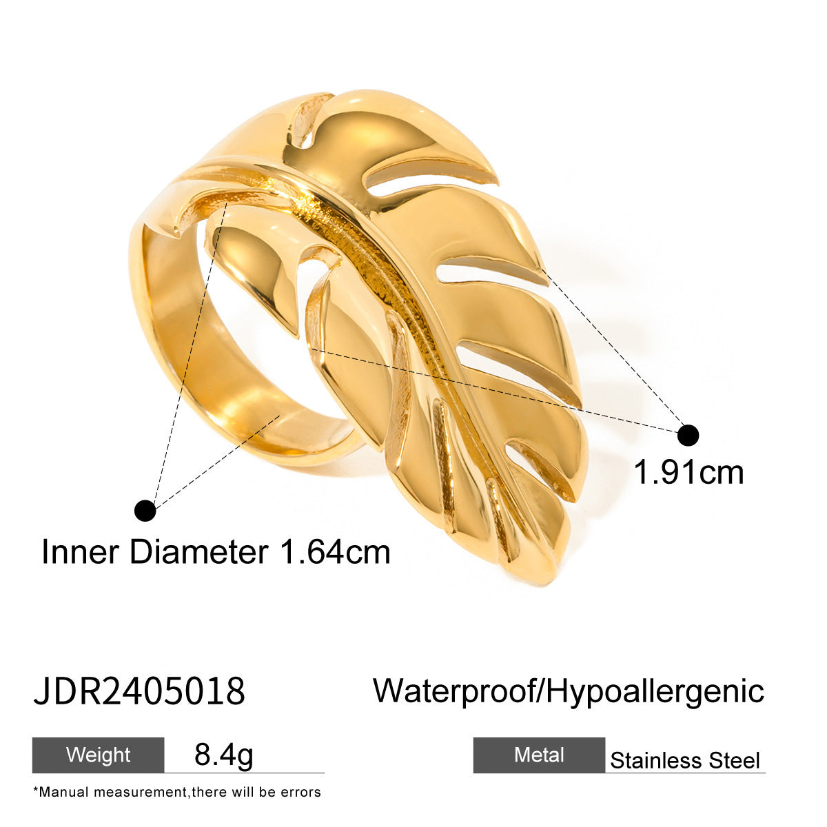 Anillo de acero inoxidable geométrico minimalista con acabado chapado para mujer con acento de mariposa y lazo