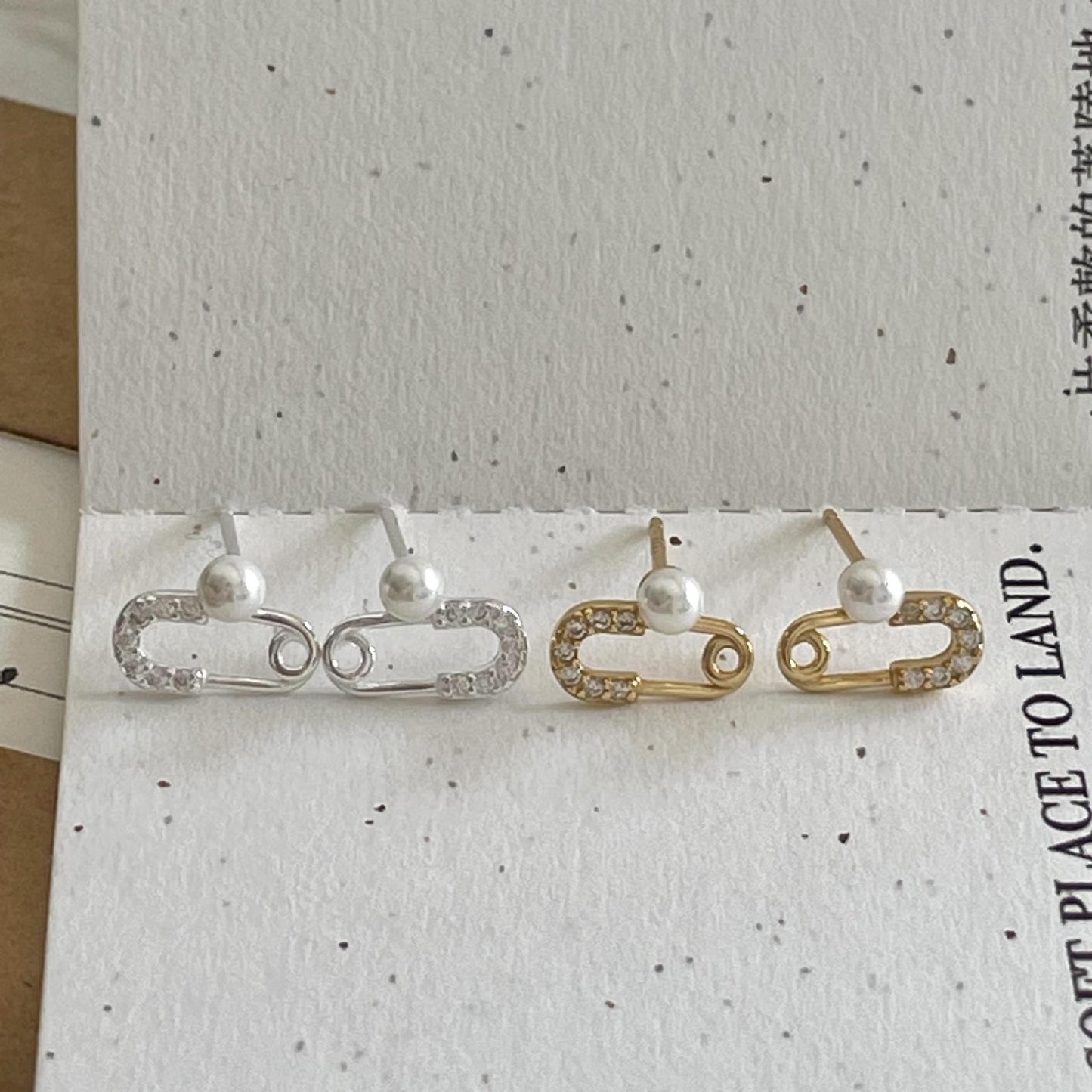 Pendientes de botón de plata de ley 925 con forma de gota de agua y perla, estilo dibujos animados, para mujer