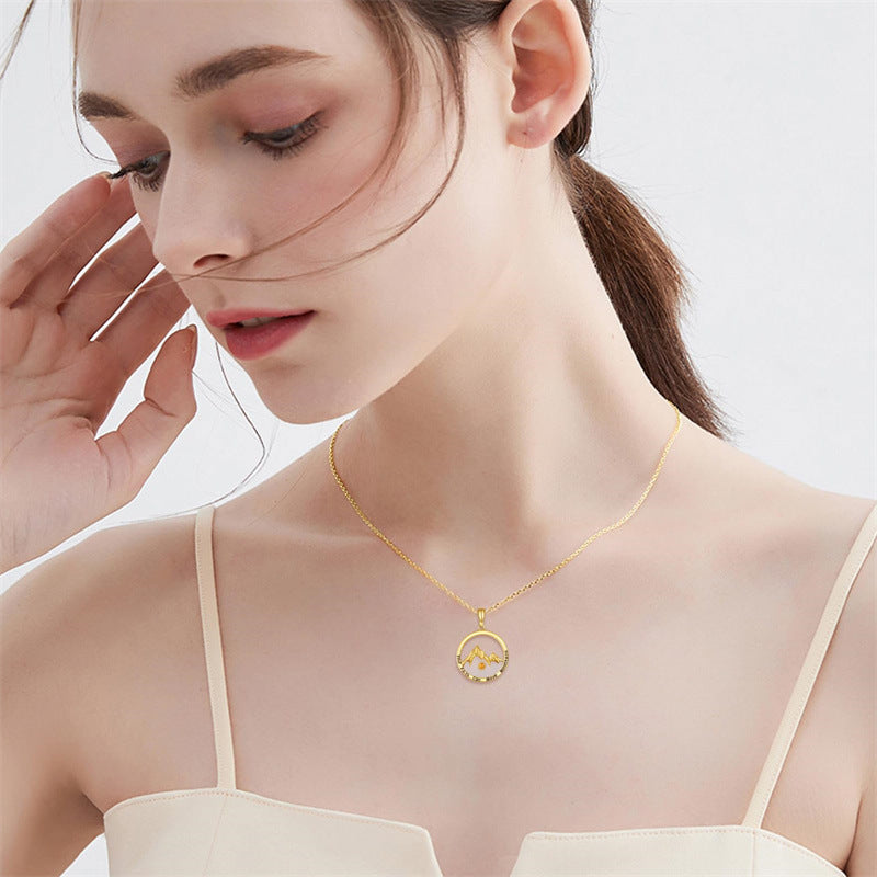 Minimalist Faith-Inspired Round Hill Mustard Seed Pendant Necklace in Gold or Silver Plated Stainless Steel with Letter Charm