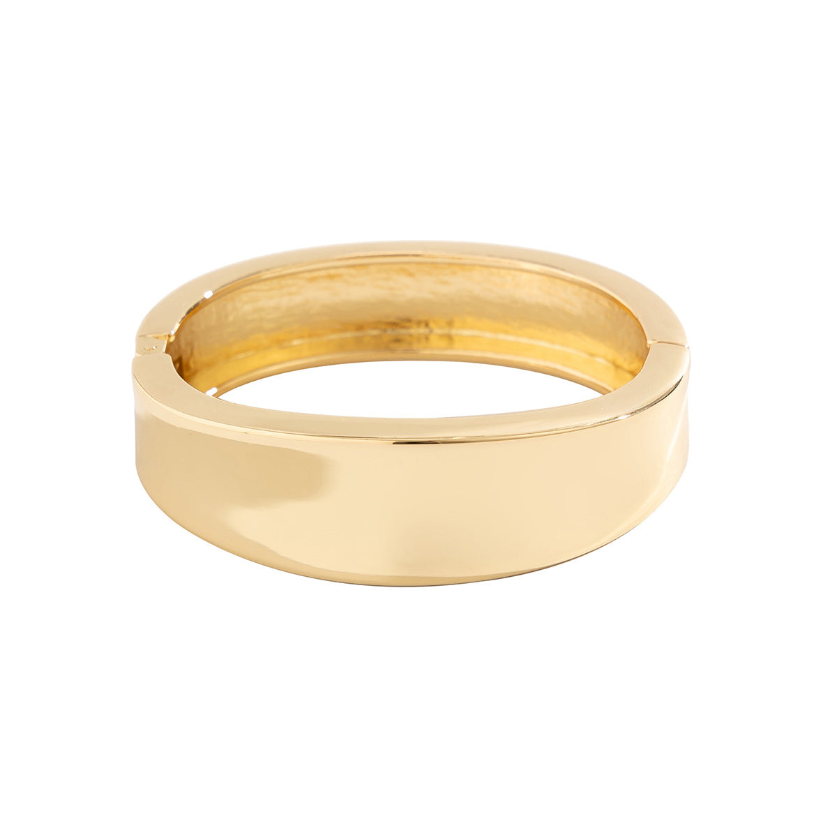 Brazalete Abierto Asimétrico Audaz Brillante para Mujer, Joyería de Aleación Chapada