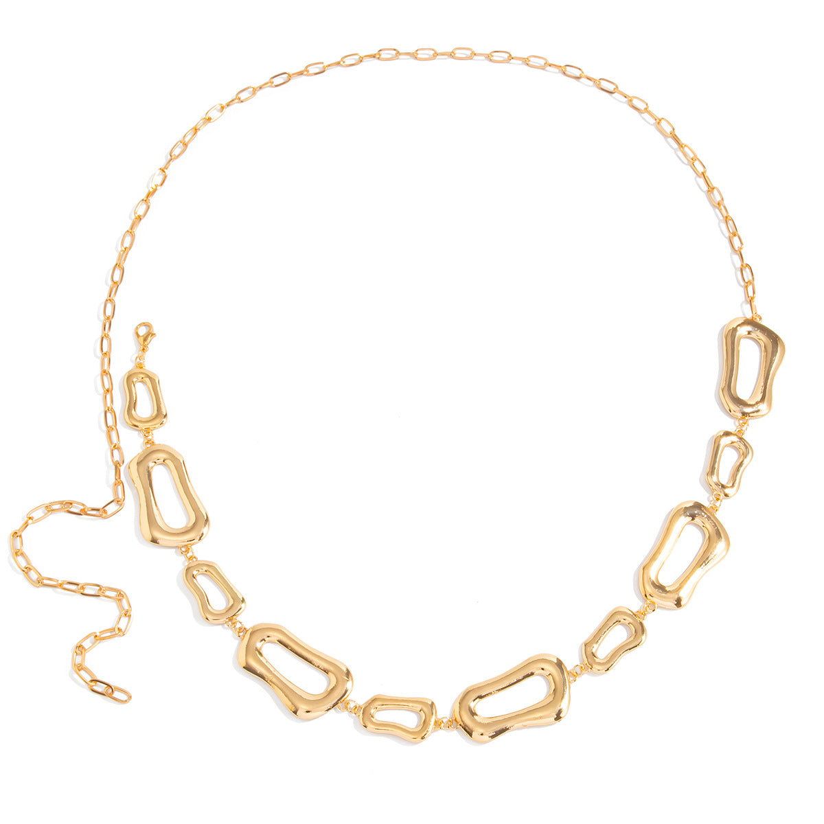 Minimalist Geometric Square Metal Body Chain Waist Belt for Women