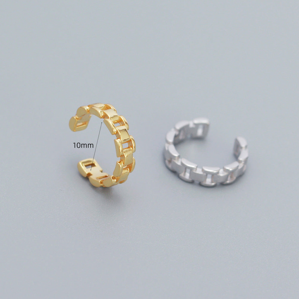Minimalist Fashion-Commuter Style 925 Sterling Silver Clip-On Earrings for Women and Men — Pain-Free Ear Cuff Hoop Design