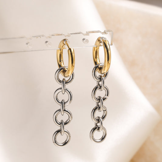 Minimalist Geometric Gold Plated Stainless Steel Earrings for Women