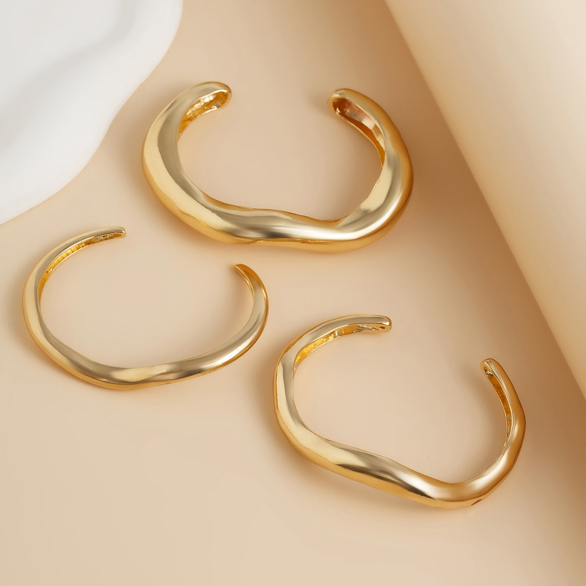 Fashion Elegant Geometric Plated Alloy Ring and Bangle Set for Women