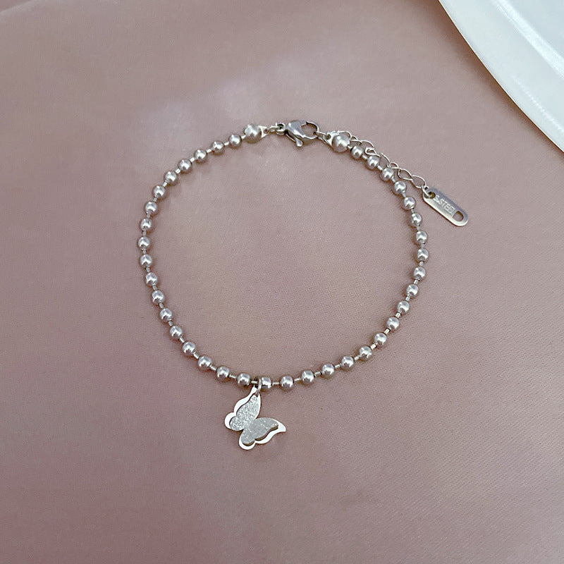 Butterfly-Shaped Titanium Steel Bracelet for Women with Gold Plating, Fresh and Sweet Style, Perfect for Friendship Gifts or Travel Souvenirs