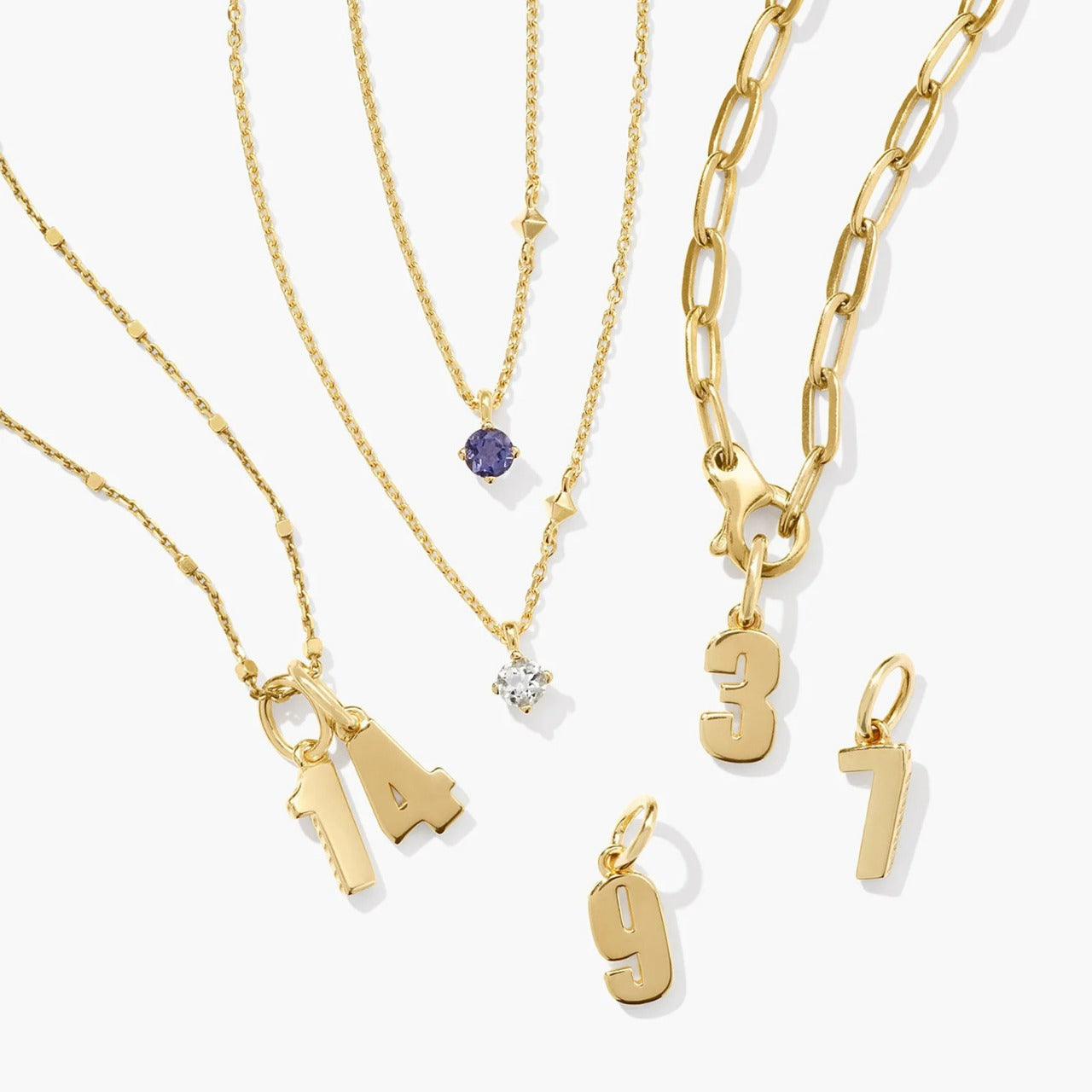 Minimalist Titanium Steel Plated Number Charm Bar Necklace for Women