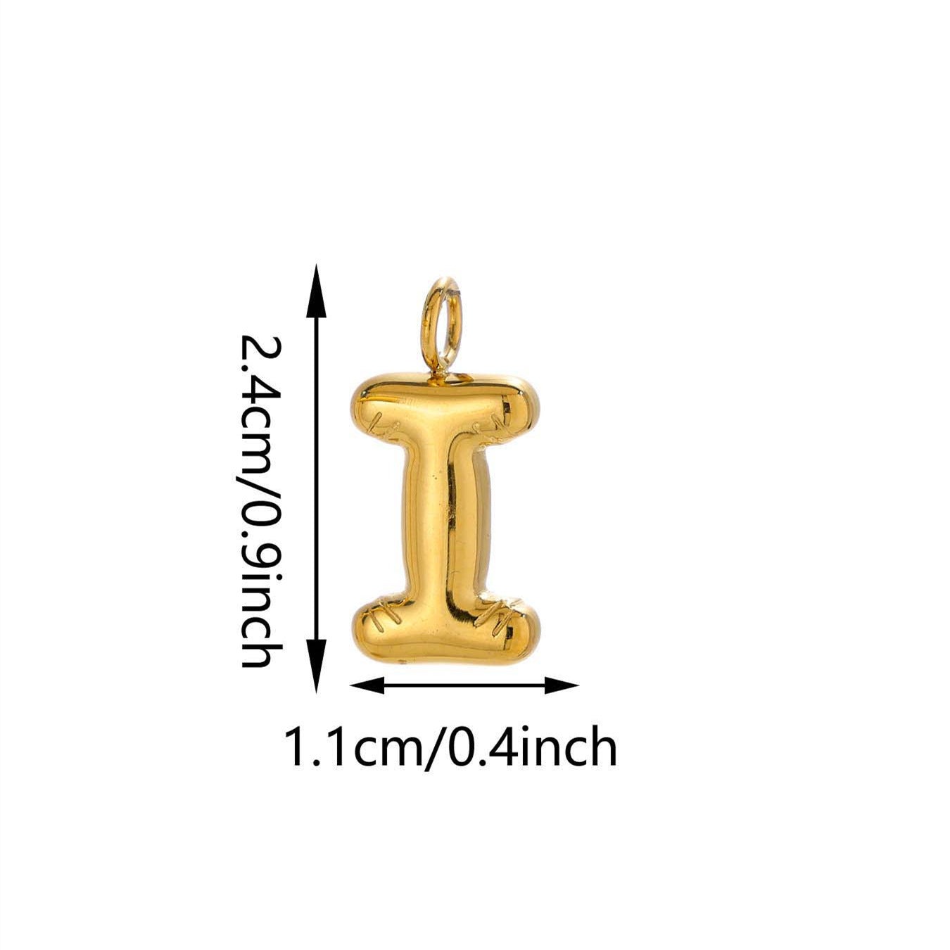 Elegant Plated Stainless Steel Letter Bag Charm