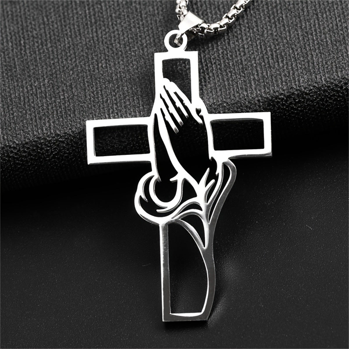 Collana Pendente Croce Geometrica Minimalista per Uomo e Donna Acciaio Inossidabile Lucido Cava Gioielli Fede Regalo