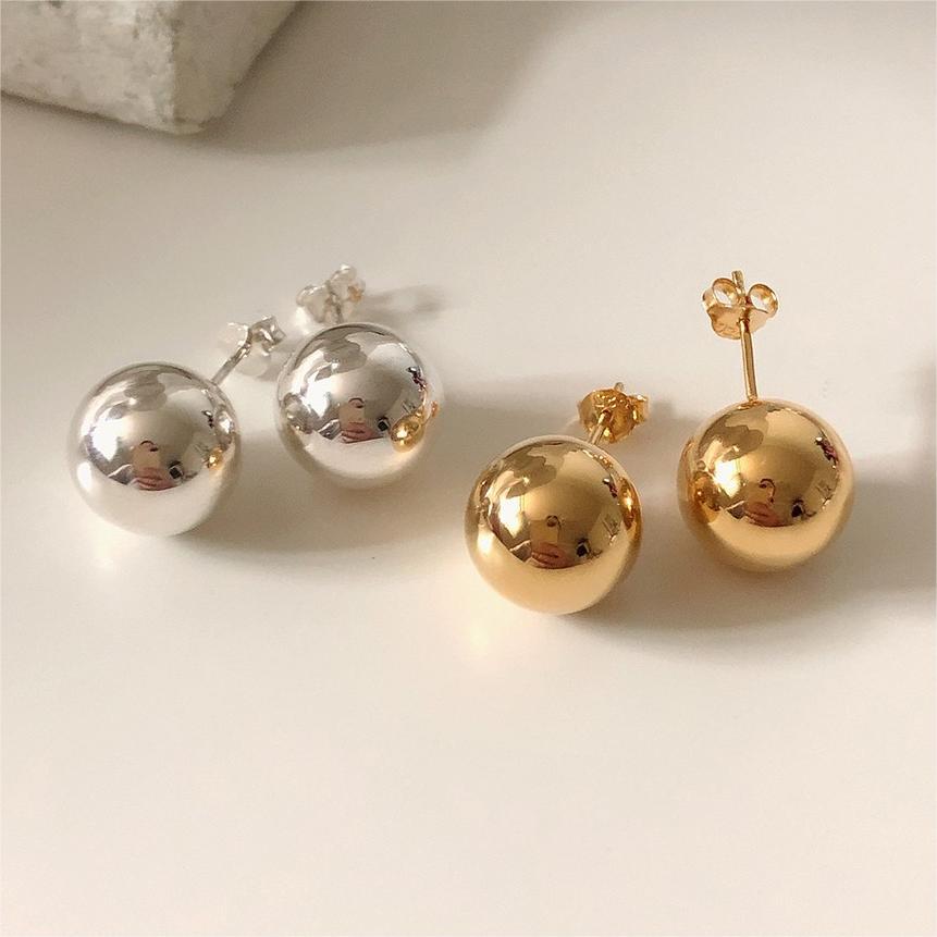 Orecchini Vintage Minimalisti Rotondi Geometrici Placcati in Argento Sterling 925