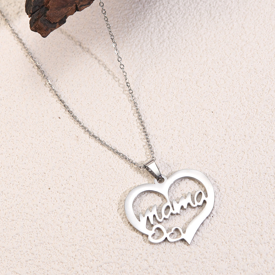 Collana da donna placcata in acciaio inossidabile a cuore geometrico minimalista