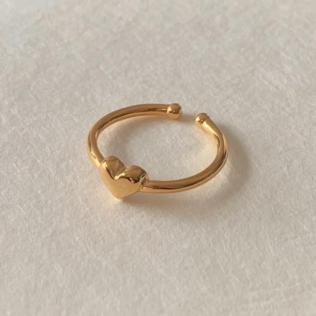 Anello da donna minimalista a forma di cuore in argento sterling 925, anello sottile da dito con intarsio in finitura argento