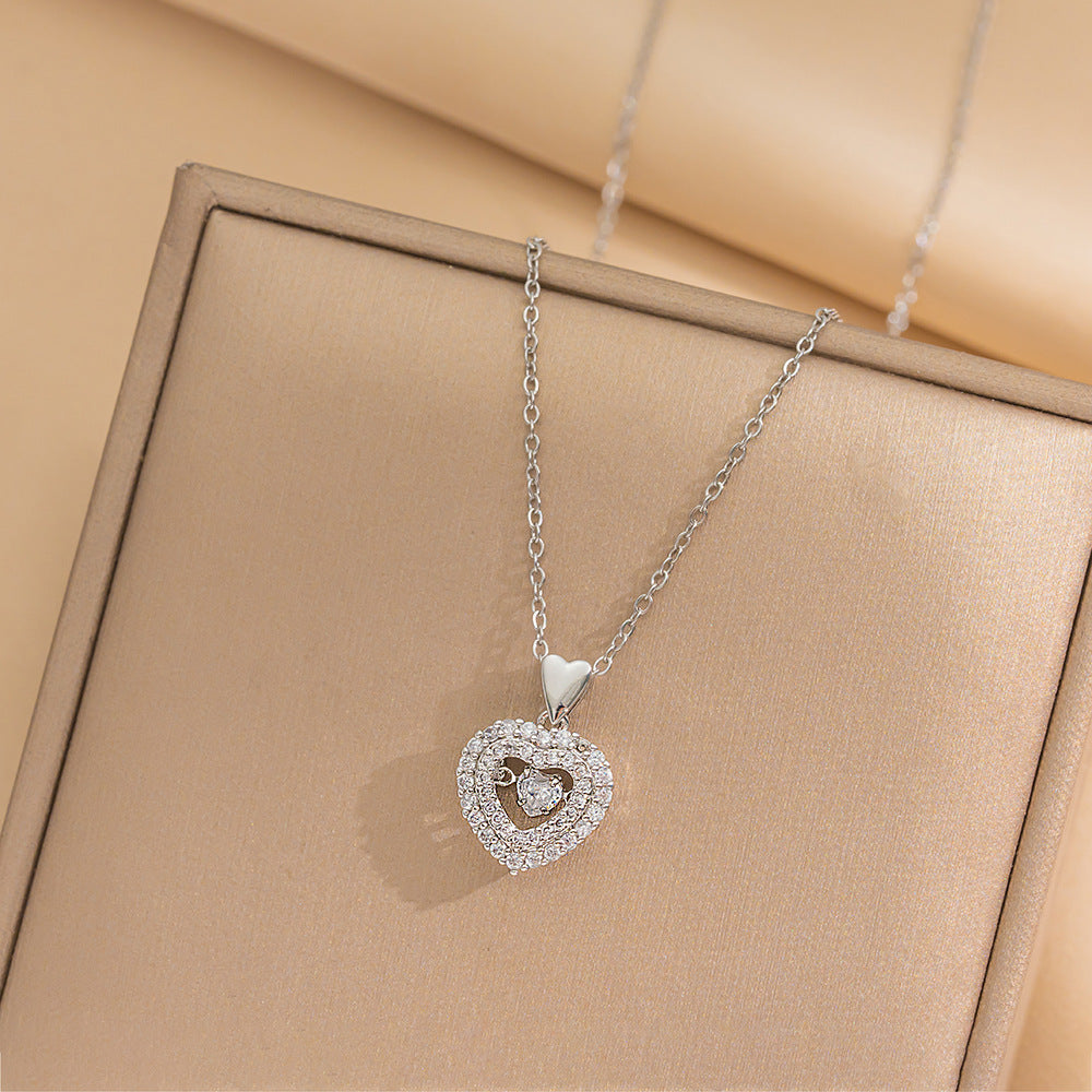 Minimalist Geometric Titanium Steel Necklace for Women with Gold Plating Locket Chain Fashion Accessory