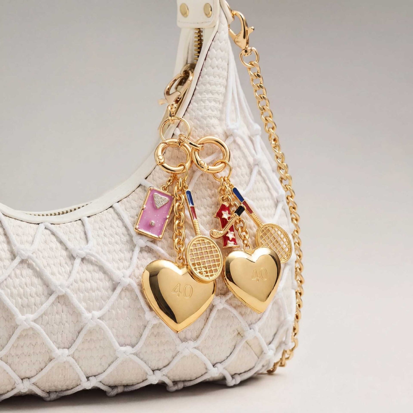 Minimalist Heart Teardrop Alloy Plated Charm Bar for Bag Decoration