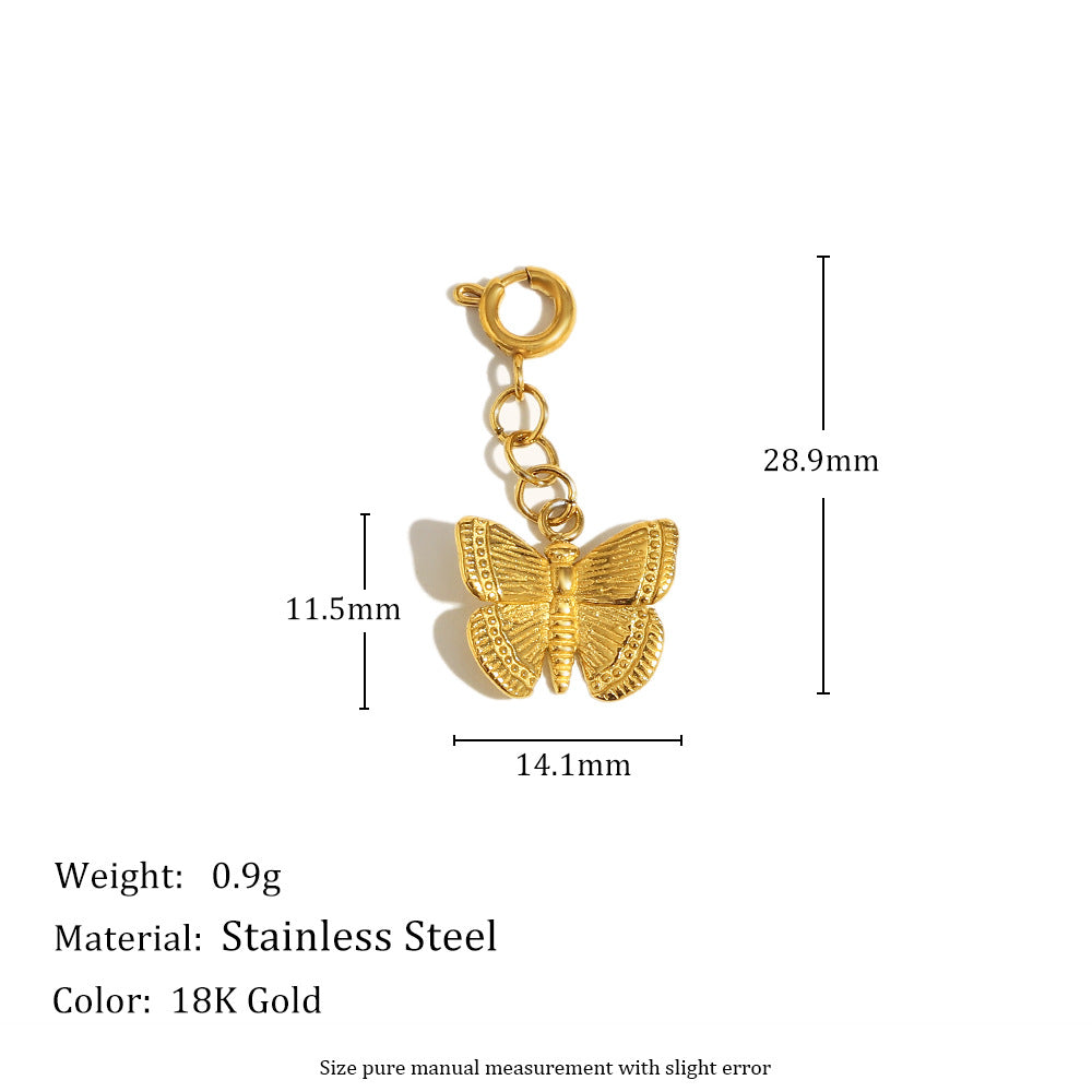 Geometric Heart Pendant with Spring Clasp in Stainless Steel Plated with 18K Gold for Fashionable Office Wear