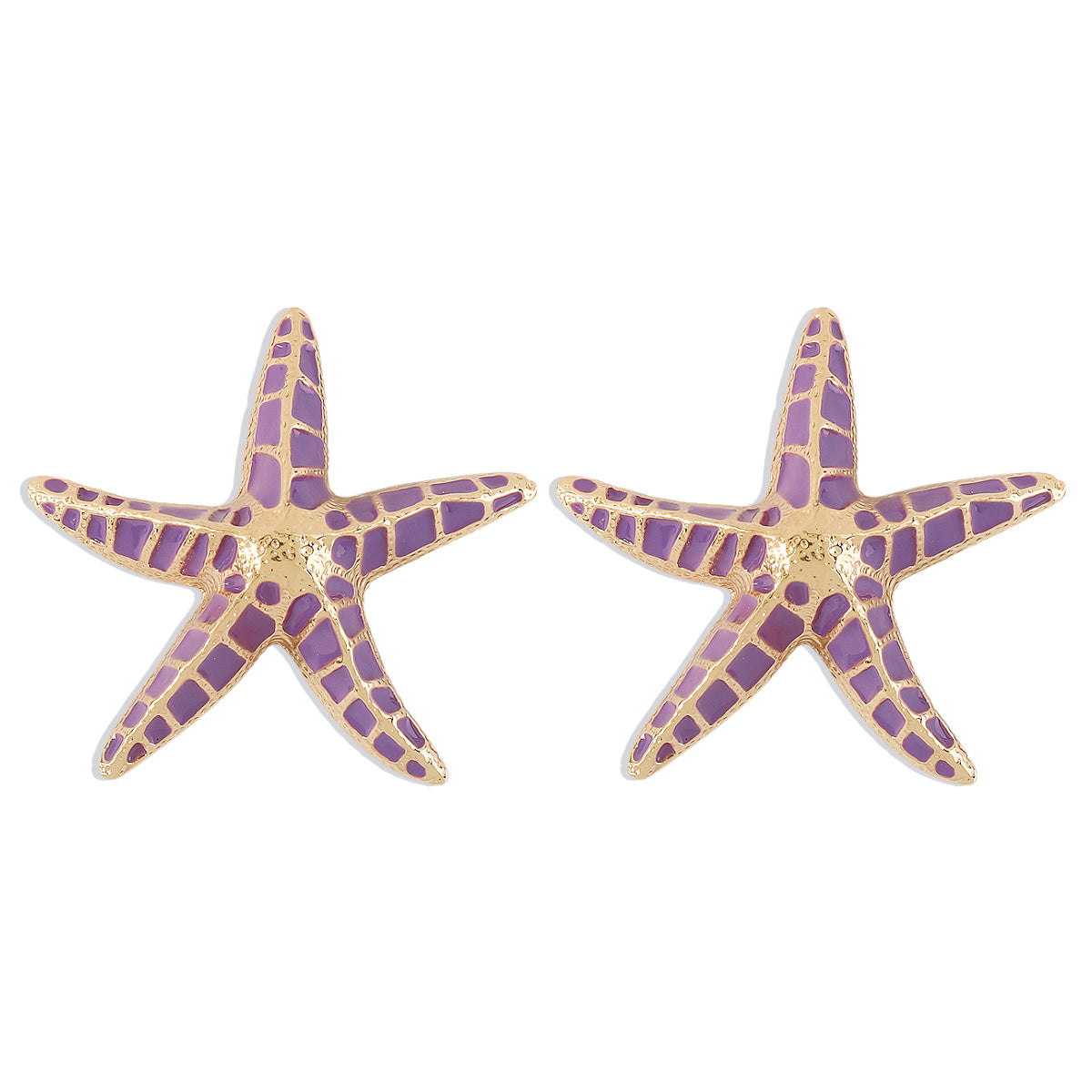 Collar con colgante de estrella de mar y concha personalizado para mujer con colgante de aleación de forma geométrica, acabado galvanizado, estilo playero, joyería minimalista