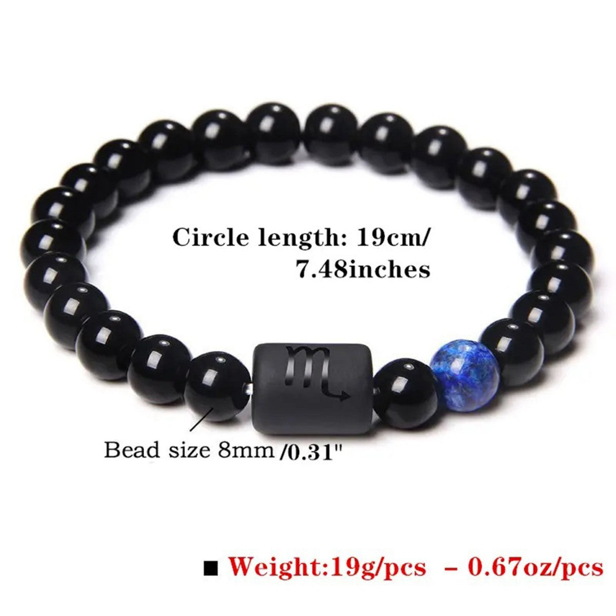 Unisex Natural Stone Zodiac Beaded Bracelet