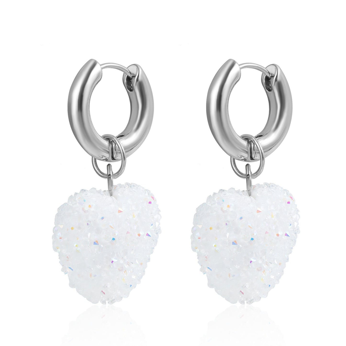 Pendientes de lujo estilo estrella, corazón, cruz y flor en aleación con acabado galvanizado para mujer