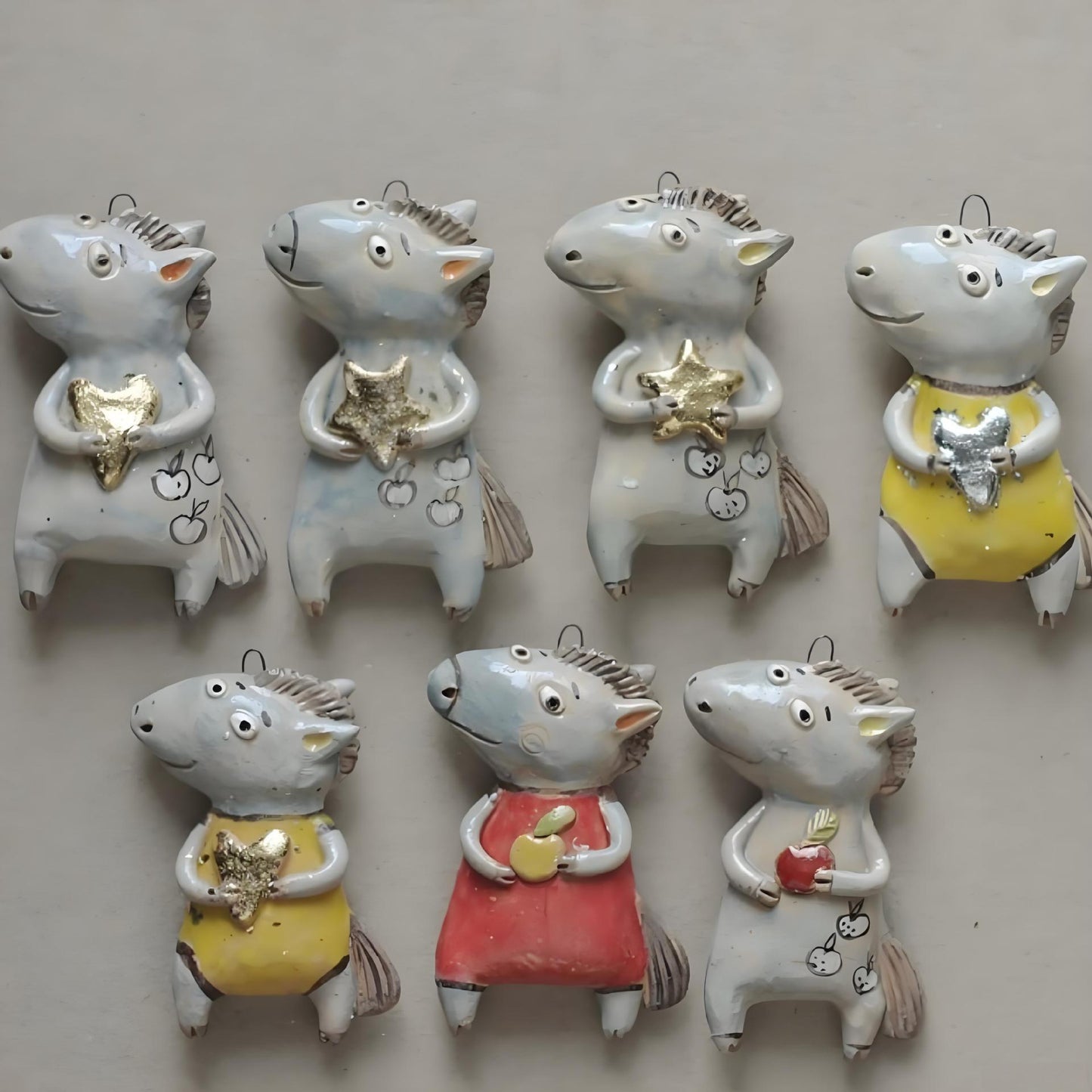 Vintage 18K Gold Plated Stainless Steel Animal Pendant Charm Bar