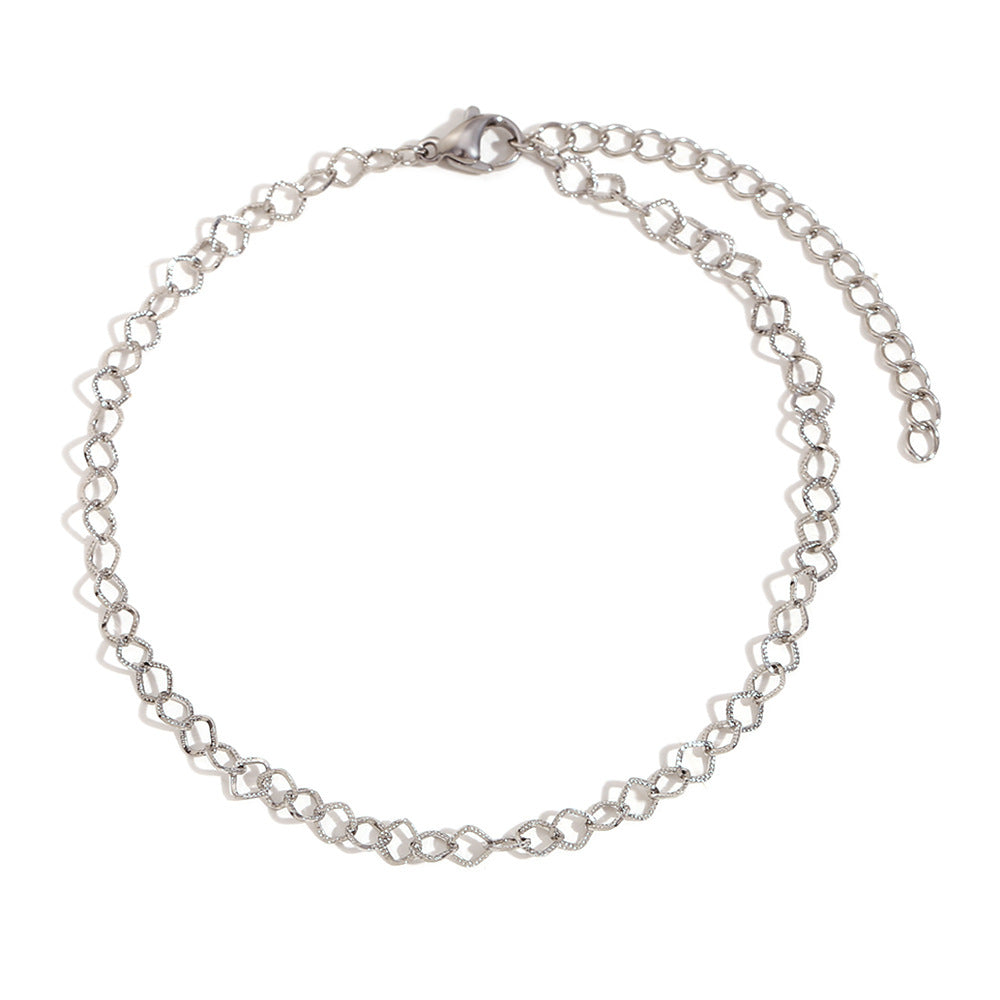 Minimalist Geometric Rhombus Anklet for Women Stainless Steel with 14K Gold Plating