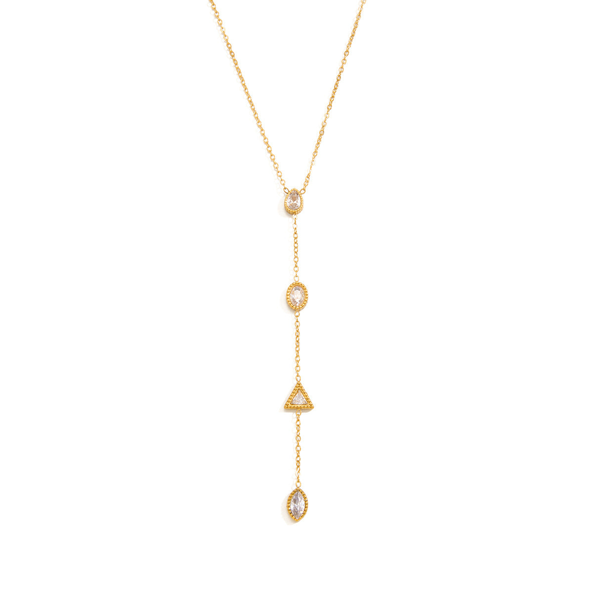 Collana da donna a catena con ciondolo in acciaio inossidabile geometrico minimalista placcato oro 18 carati PVD