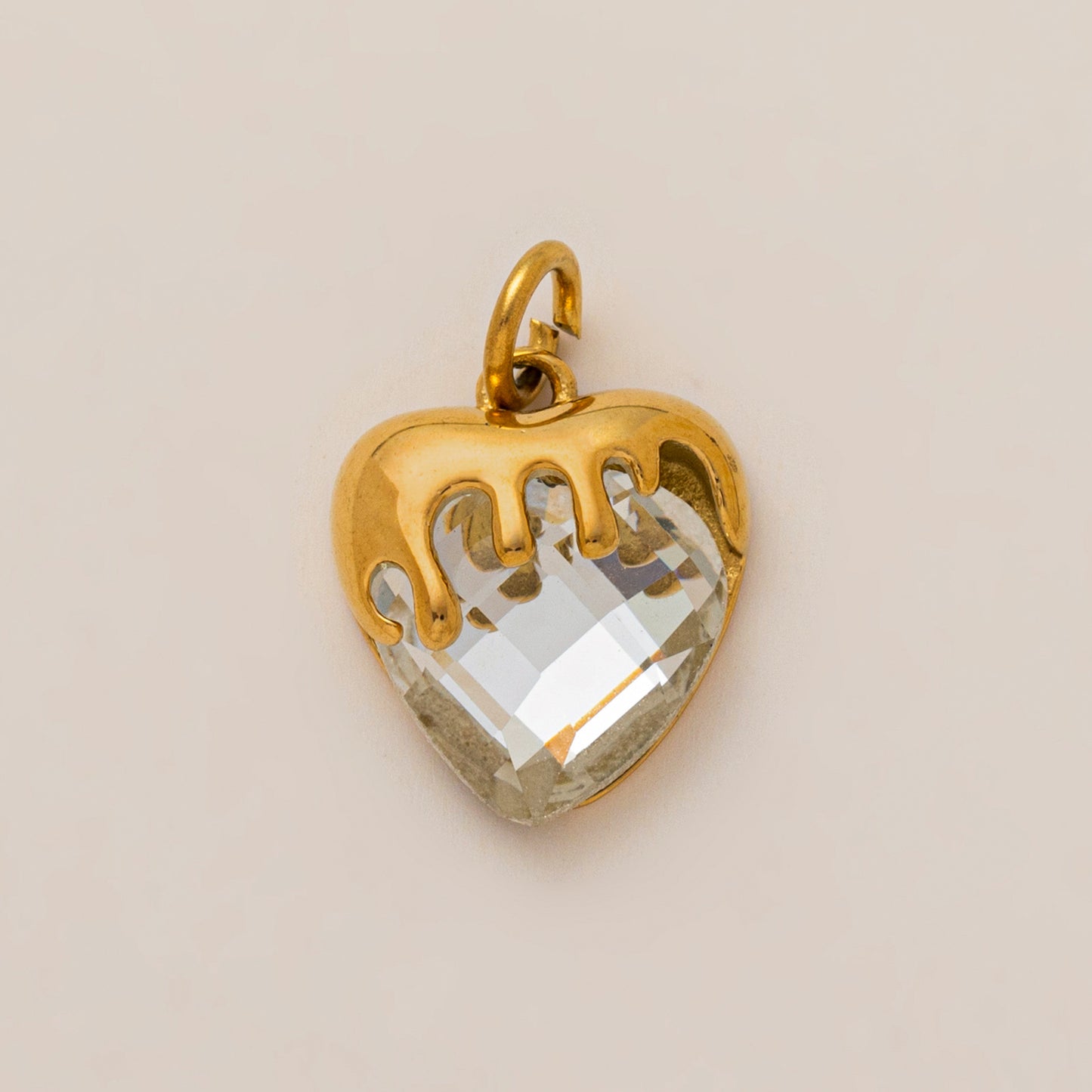 Barretta Ciondolo Fai da Te in Acciaio Inox con Cuore Vintage Placcato Oro 18K PVD