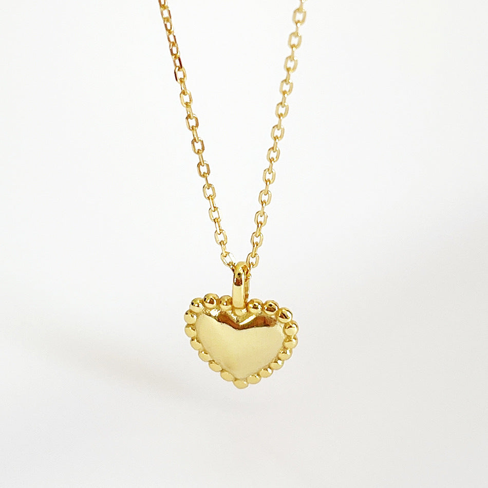 Collana Minimalista Cuore in Argento Sterling 925 Placcato Oro con Ciondolo a Catena
