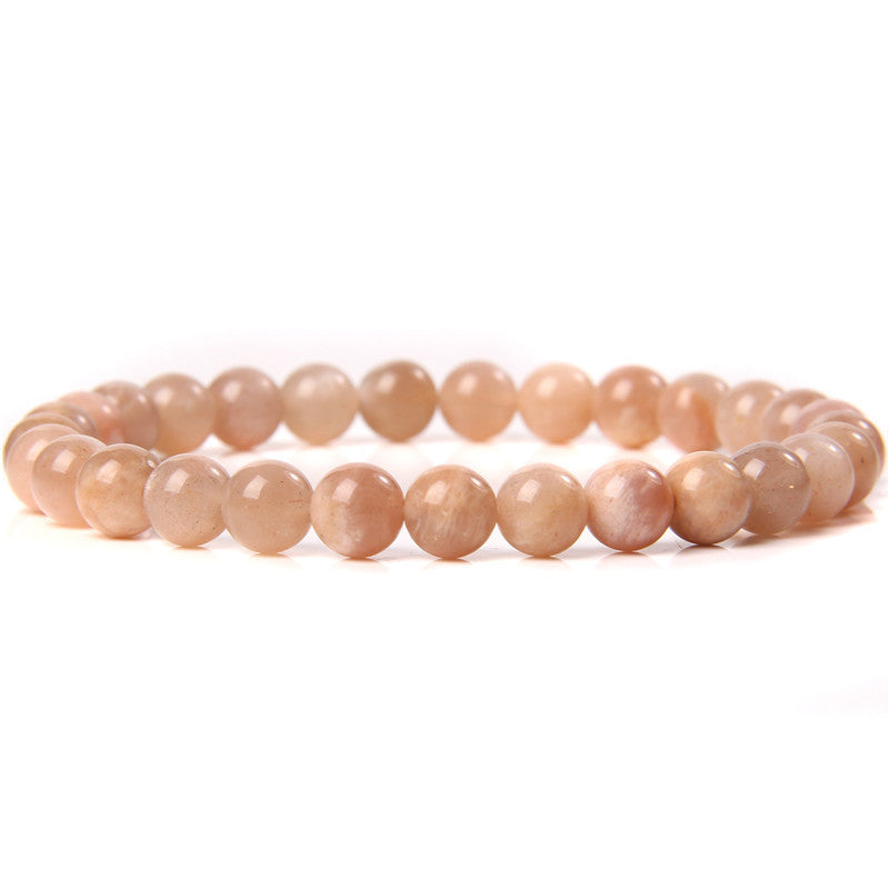 Sweet Natural Gemstone Round Beaded Stretch Bracelet Unisex