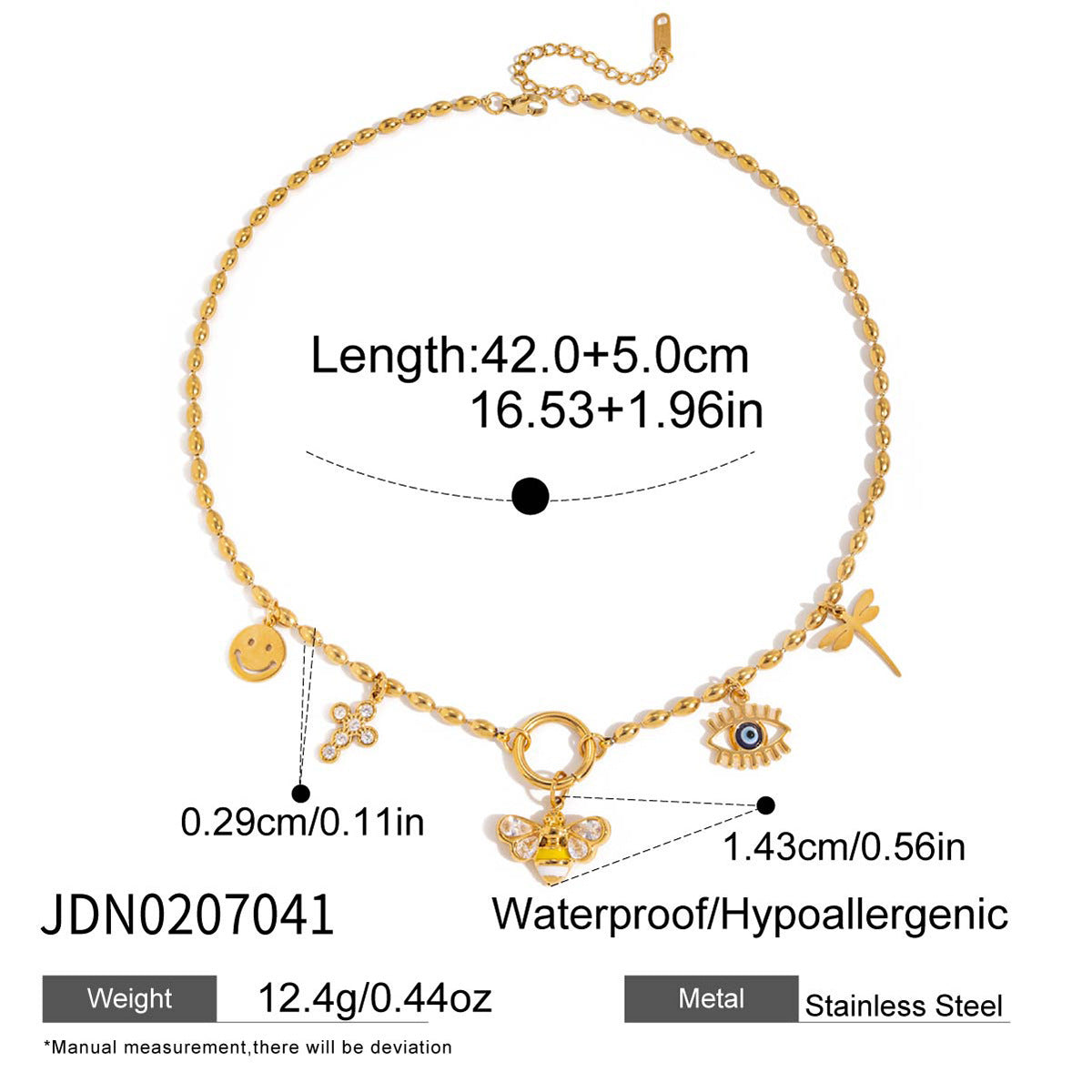 Collana con ciondolo geometrico minimalista in acciaio al titanio con finitura placcata da donna, catena maglione lusso leggero