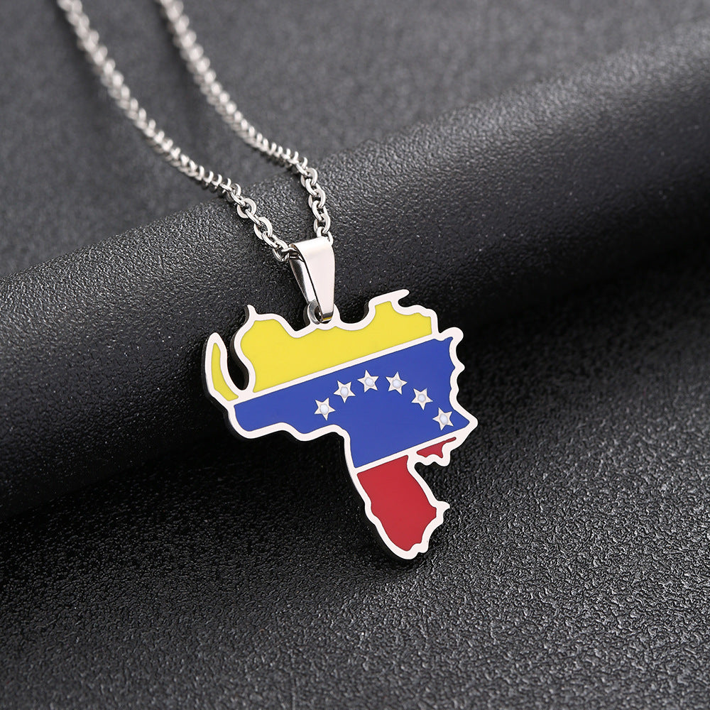Collar con colgante geométrico de acero inoxidable con dije de acero de titanio, cadena O electrochapada, accesorio de moda unisex