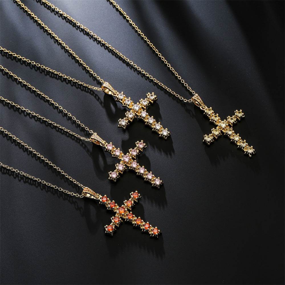 Minimalist Star-Shaped Zirconia Pendant Necklace in Copper with 18K Gold Plating for Women