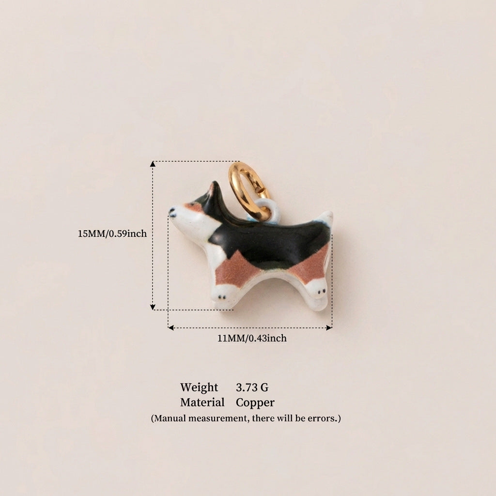 Minimalist Colorful Animal Drip Oil Plated Stainless Steel Pendant