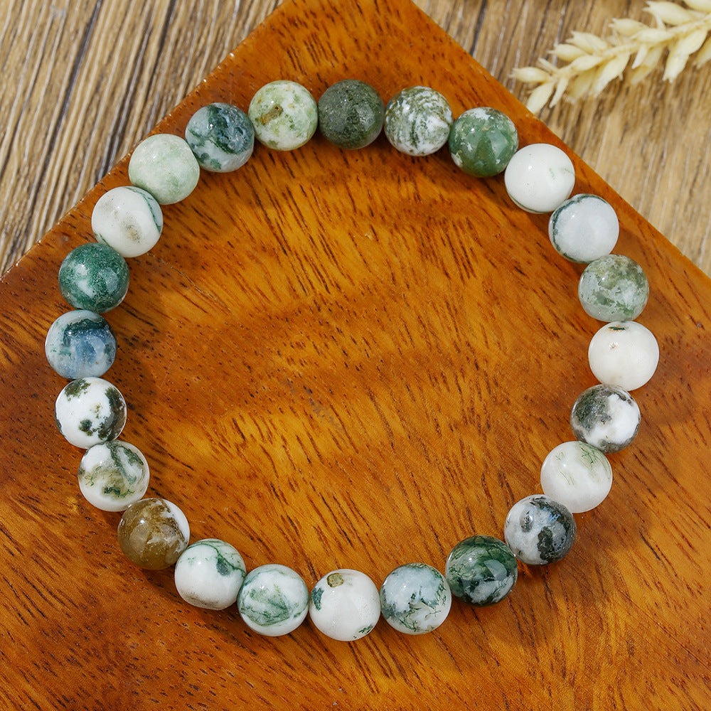 Natural Crystal Round Beaded Bracelet 8mm Handmade Stretch String