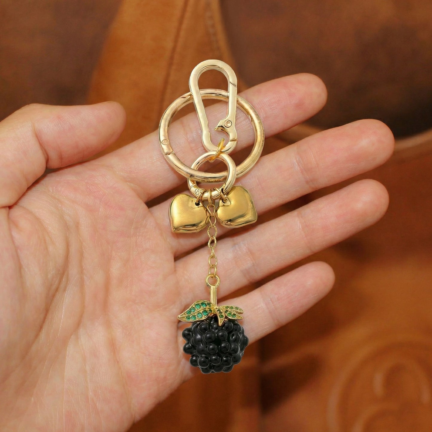 Minimalist Fruit Heart Metal Plated Bag Charm Pendant